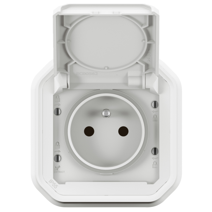 Legrand - Plexo - Prise 2P+T 16A - encastrée complet - IP55 - IK08 - 250V - Blanc - Réf : 070034L