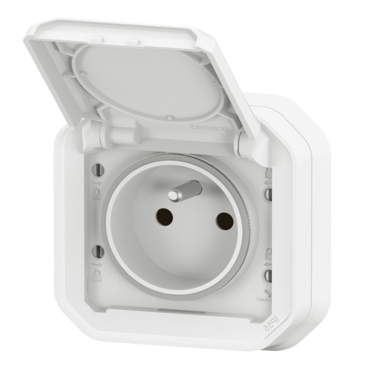 Legrand - Plexo - Prise 2P+T 16A - encastrée complet - IP55 - IK08 - 250V - Blanc - Réf : 070034L