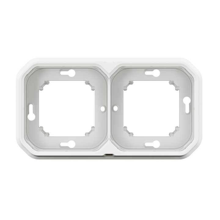 Legrand Plexo - Support plaque étanche - Encastré - 2 postes - Horizontal ou vertical - Blanc - Réf : 069694L
