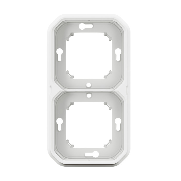 Legrand Plexo - Support plaque étanche - Encastré - 2 postes - Horizontal ou vertical - Blanc - Réf : 069694L