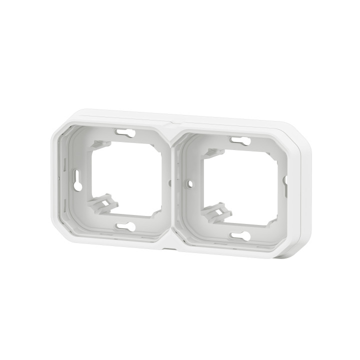 Legrand Plexo - Support plaque étanche - Encastré - 2 postes - Horizontal ou vertical - Blanc - Réf : 069694L
