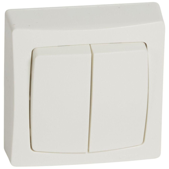 Legrand - Oteo - Double Interrupteur - Va-et-Vient - 10A - 230V - Réf : 086020