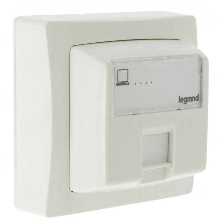 Legrand Oteo - Prise RJ45 Cat.6 FTP 9 contacts - blanc - Réf.: 086047