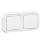 Legrand - Plexo -  Double Interrupteur ou Va et vient encastré - Horizontal ou Vertical - IP55 - Réf : 069694L+069611Lx2L
