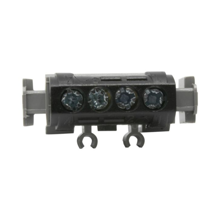 Legrand - Bornier de répartition IP 2X - phase - 4 connexions 1,5 à 16 mm²- noir - L 47 mm - 004850