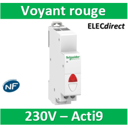 Schneider - Acti9, iIL voyant lumineux simple rouge 110...230VCA - A9E18320