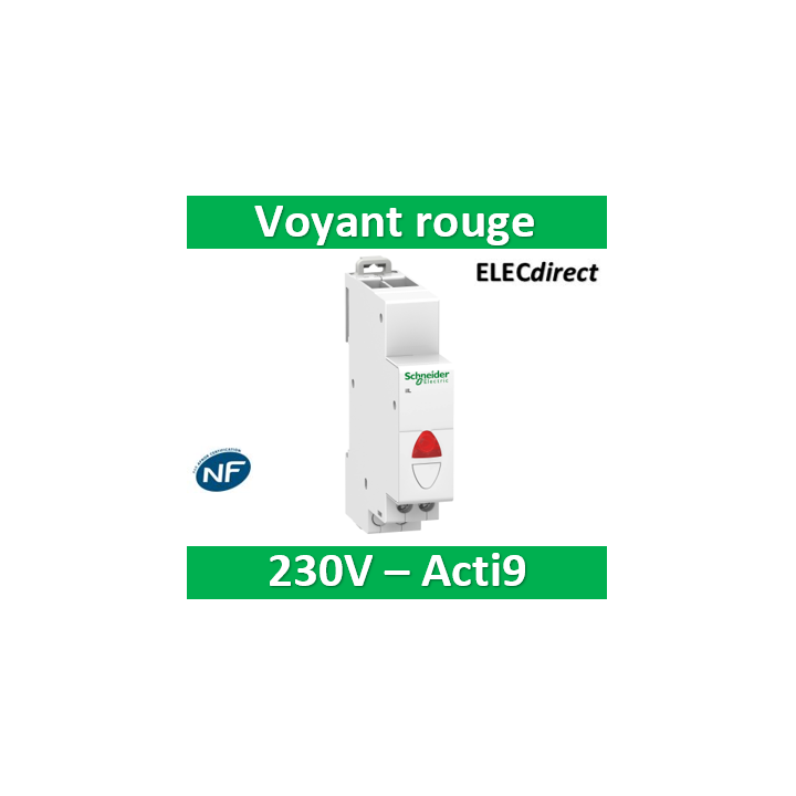 Schneider - Acti9, iIL voyant lumineux simple rouge 110...230VCA - A9E18320