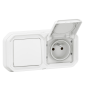 Legrand - Plexo - Interrupteur ou VV avec une prise encastré - Horizontal ou Vertical - IP55 - Réf : 069694L+069611L+069621L