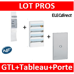 Legrand - Kit GTL 18M + tableau 72M + Porte transparente - 030067+401224+401244