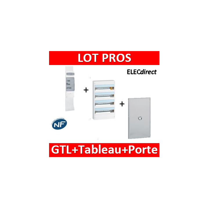 Legrand - Kit GTL 18M + tableau 72M + Porte transparente - 030067+401224+401244