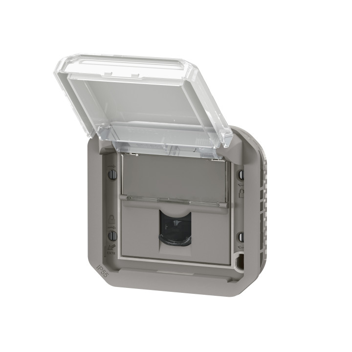 Legrand - Plexo - Prise RJ45 Cat. 6A STP - Composable - Gris - IP55/IK07 - Réf : 069559L