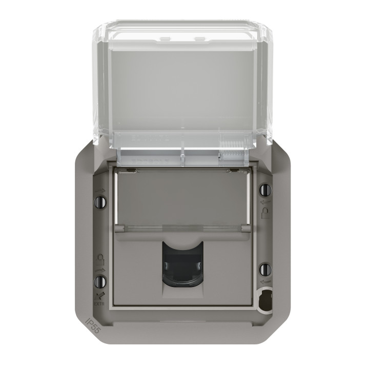 Legrand - Plexo - Prise RJ45 Cat. 6A STP - Composable - Gris - IP55/IK07 - Réf : 069559L