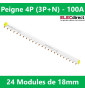 Schneider - Acti9 iC60, peigne à dents, 4 pôles, 100A, 24 modules de 18mm - Réf : A9XPH424