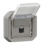 Legrand - Plexo - Prise RJ45 Cat. 6A STP - Encastré - Gris - IP55/IK07 - Réf : 069559L+069681L
