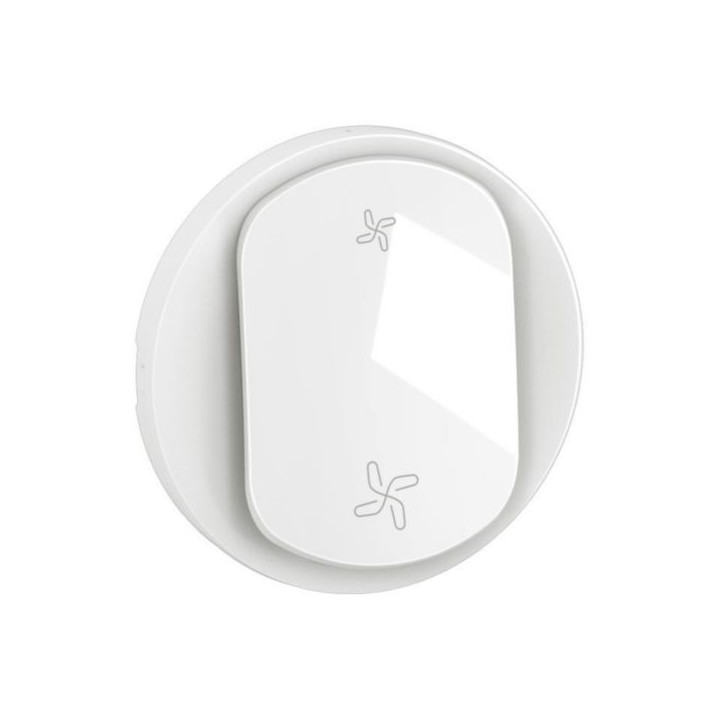 Legrand - Céliane 2024 - Enjoliveur pour interrupteur ou poussoir VMC - 2 vitesses - Blanc -  Réf : CB6001