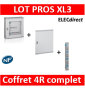 Legrand - Coffret 96 modules - 4R de 24M + peigne vertical tétra 4P + porte - XL3 160 - 401804+405034+020274