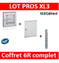 Legrand - Coffret 144 modules - 6R de 24M + peigne vertical tétra 4P + porte - XL3 160 - 401806+405036+020276