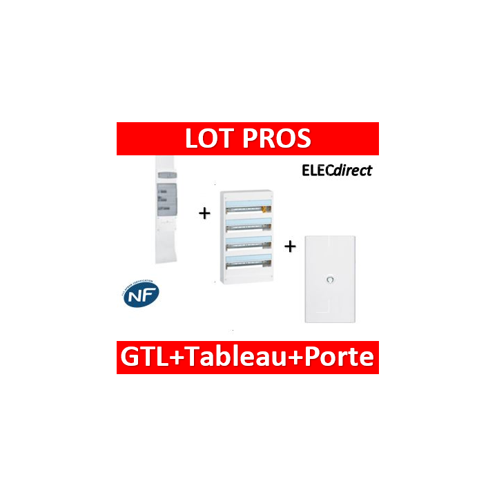 Legrand - Kit GTL 18M + tableau 72M + Porte blanche - 030067+401224+401234