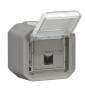 Legrand - Plexo - Prise RJ45 Cat. 6A STP - Saillie - Gris - IP55/IK07 - Réf : 069559L+069651L