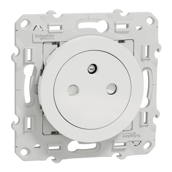 Schneider - LOT Odace- Prise de courant Odace affleurante x120 - Blanc - 2P+T - 16A - 250V - Bornes auto - Réf : S520052 X 120