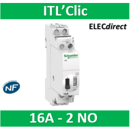 Schneider - Acti9, iTL télérupteur 16A 2NO 230...240VCA 110VCC 50-60Hz - A9C30812