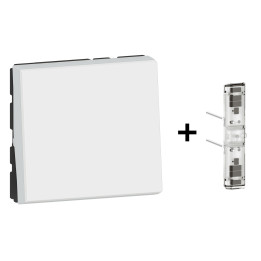 Legrand - Mosaic - Interrupteur Va et Vient Lumineux - Blanc - 10A - 2M - Réf : 278011L+067686L