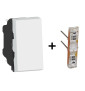 Legrand - Mosaic - Interrupteur Va et Vient Témoin - Blanc - 10A - 1M - Réf : 278001L+067685L