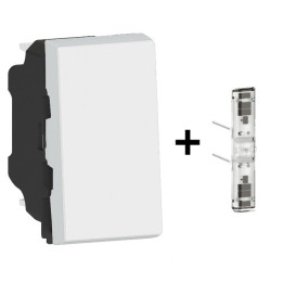 Legrand - Mosaic - Interrupteur Va et Vient Lumineux - Blanc - 10A - 1M - Réf : 278001L+067686L