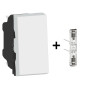 Legrand - Mosaic - Interrupteur Va et Vient Lumineux - Blanc - 10A - 1M - Réf : 278001L+067686L