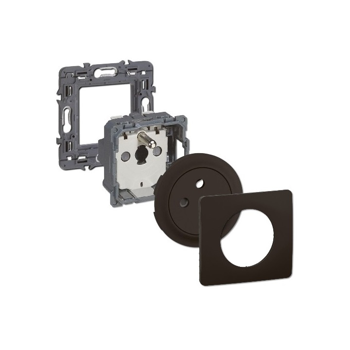 Legrand - Céliane 2024 - Prise électrique affleurante - Noir mat - 2P+T 16A - 1 poste - Réf : CJ0111