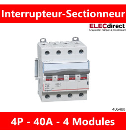 Legrand - DX3 - Interrupteur-sectionneur tétrapolaire 4P - 40A - Réf : 406480