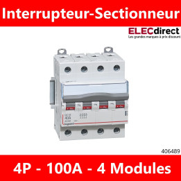 Legrand - DX3 - Interrupteur-sectionneur tétrapolaire 4P - 100A - Réf : 406489