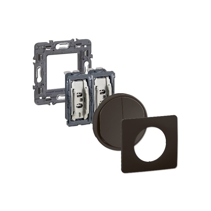 Legrand - Céliane 2024 - Double poussoir complet - Noir - 1 poste - Réf : CZ2031 + CP0101