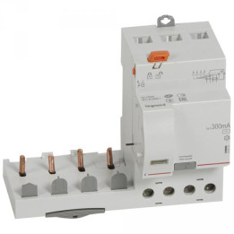 Legrand - Bloc diff adapt DX3-vis-4P-400V-63A-typeAC-300mA-Disj 1mod/pôle-cabl trad - 410512