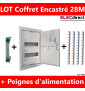 Legrand - LOT - Coffret encastrable - 28M avec porte métal + Peignes V et H - Réf : 001532+405000+404926x4