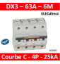 Legrand - Disjoncteur dx³-vis/vis-4p-400v~-63a-25ka-courbe c-protect départ - 409800