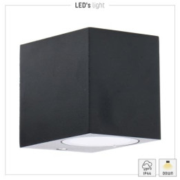 Led's light - Luminaire extérieur San Diego - sans source lumineuse - GU10x1 Noir - IP44 - 35W max - Réf : 1000501