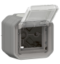 Legrand - Plexo - Adaptateur Mosaic - Saillie - Gris - IP55/IK07 - Réf : 069580L+069651L