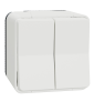 Schneider - Mureva Styl - Double va et vient - saillie - IP55 - IK08 - connexion auto - blanc - Réf : MUR39022+MUR39911