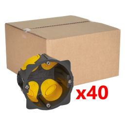Legrand - Écobatibox - LOT de 40 Boîtes d'encastrement 1 poste - BBC - Profondeur 40mm - D.67mm - Réf : 080021Lx40