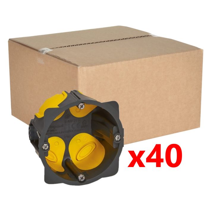 Legrand - Écobatibox - LOT de 40 Boîtes d'encastrement 1 poste - BBC - Profondeur 40mm - D.67mm - Réf : 080021Lx40