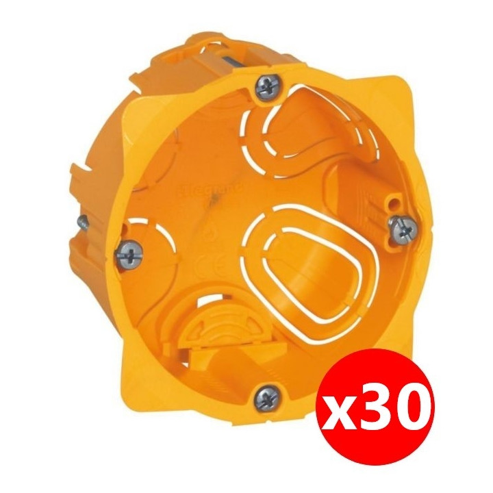 Legrand Batibox - LOT de 30 Boîtes d'encastrement 1 poste - Prof. 40 - 080041 x30