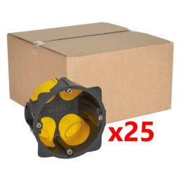 Legrand - Écobatibox - LOT de 25 Boîtes d'encastrement 1 poste - BBC - Profondeur 50mm - D.67mm - Réf : 080031Lx25