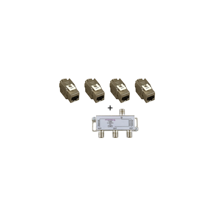 CAE - LOT Tableau C-TRI - 4RJ45 Grade 3 avec Support BOX - Réf : CTRIETG24XAXSD+ZA375C