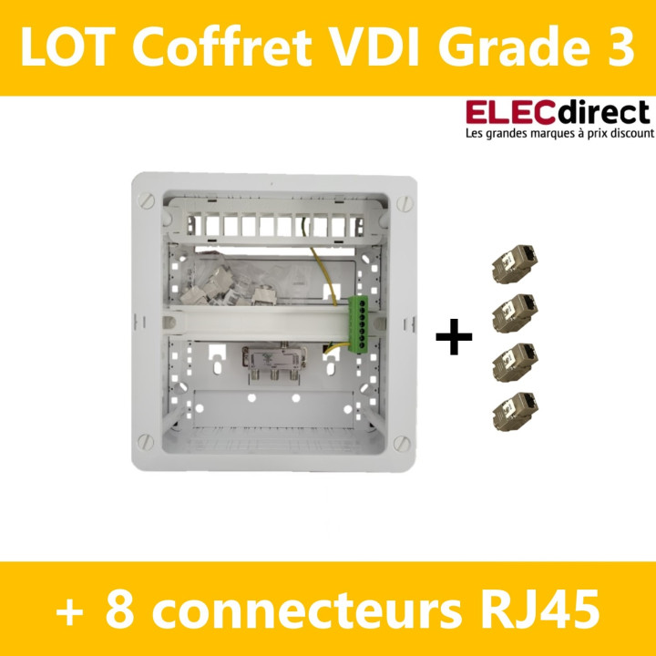 CAE - LOT Tableau C-TRI - 8RJ45 Grade 3  - Réf : CTRIETG24XAXSD+4x ECONN6AFS8