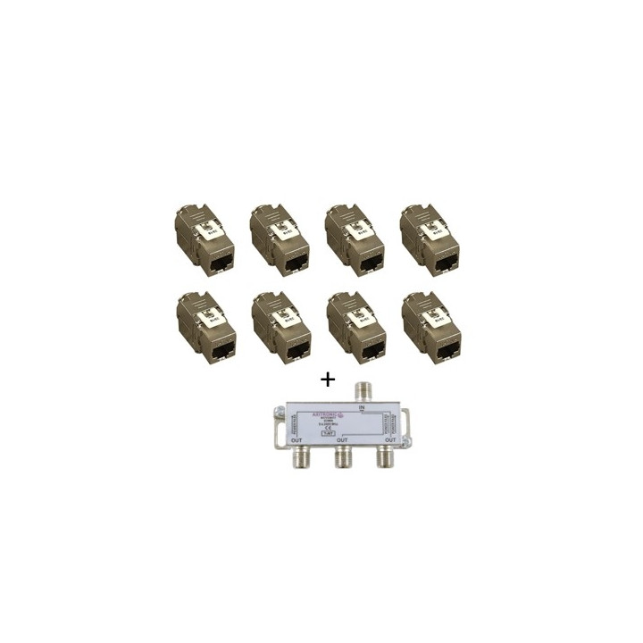 CAE - LOT Tableau C-TRI - 8RJ45 Grade 3  - Réf : CTRIETG24XAXSD+4x ECONN6AFS8