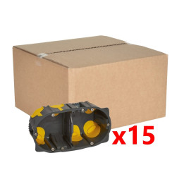 Legrand - Écobatibox - LOT de 15 Boîtes d'encastrement 2 postes - BBC - Profondeur 40mm - D.67mm - Réf : 080022Lx15