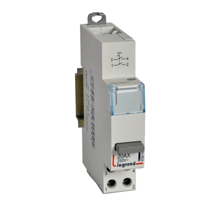 Legrand - Inter à Poussoir 20A simple fonction - 250V - 2 NO - 412910