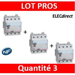 LEGRAND - Interrupteur différentiel DX3-ID 4P 63A - 30mA - AC - 411662x3