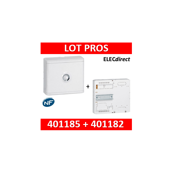 Legrand - LOT  - Platine pour Disjoncteur branchement + Compteur - DRIVIA 13M + habillage + porte - 401185+401182